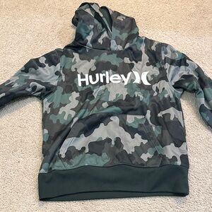 Hurley Dri Fit Camouflage Kids Hoodie - Green and Black size M